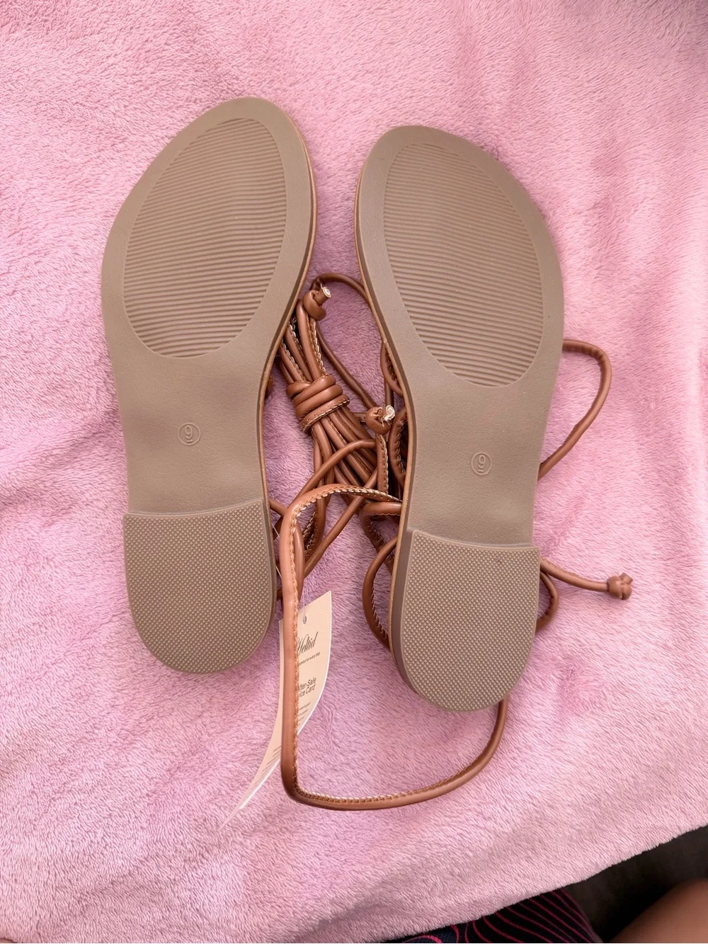Strappy Lace-Up Women's Sandals in Tan